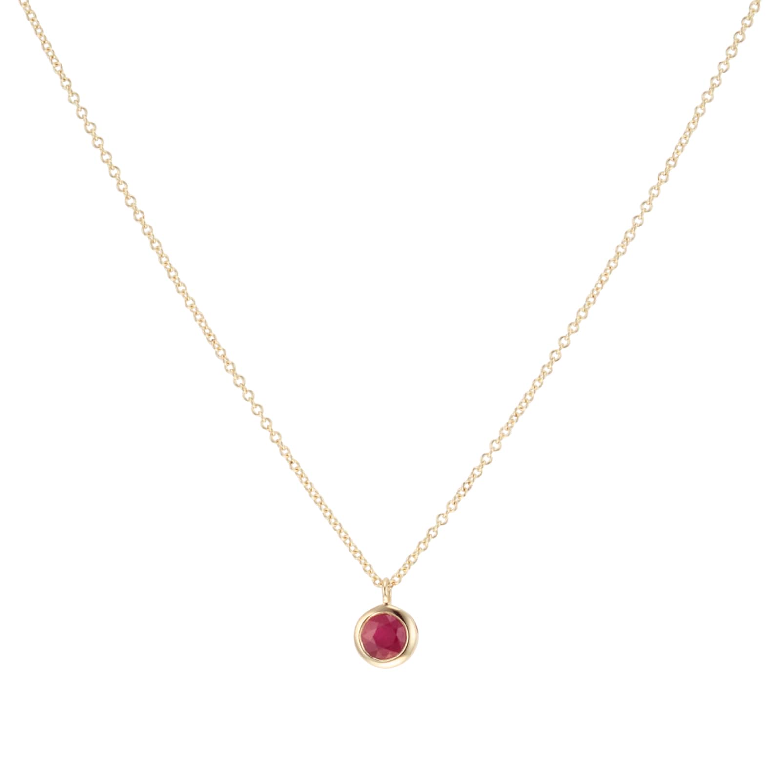Goldsmiths 9ct Yellow Gold Ruby Birthstone Pendant