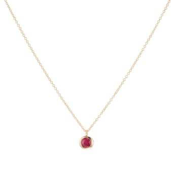 9ct Yellow Gold Ruby Birthstone Pendant 