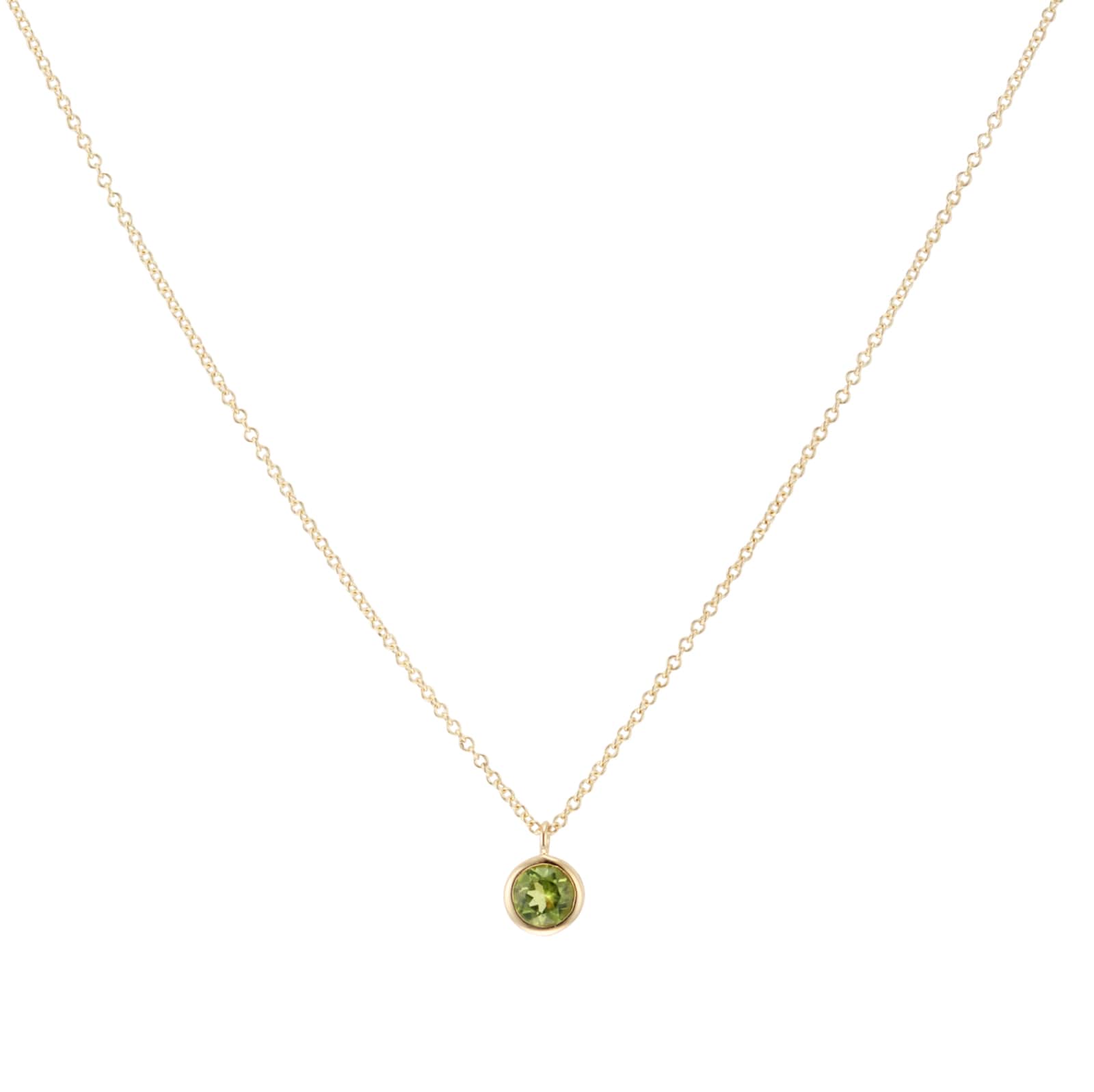 Goldsmiths 9ct Yellow Gold Peridot Birthstone Pendant