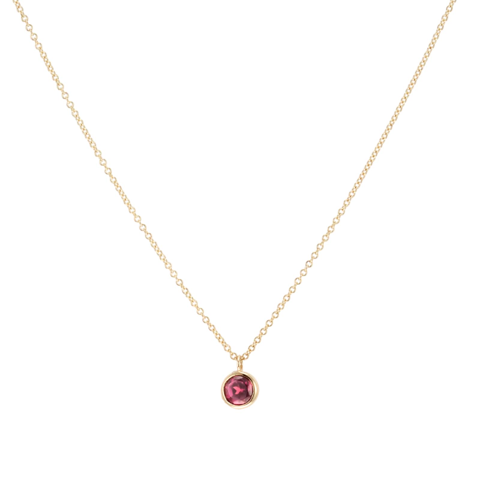 Goldsmiths 9ct Yellow Gold Pink Tourmaline Birthstone Pendant