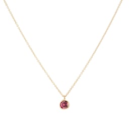 12143761 - 9ct Yellow Gold Pink Tourmaline Birthstone Pendant