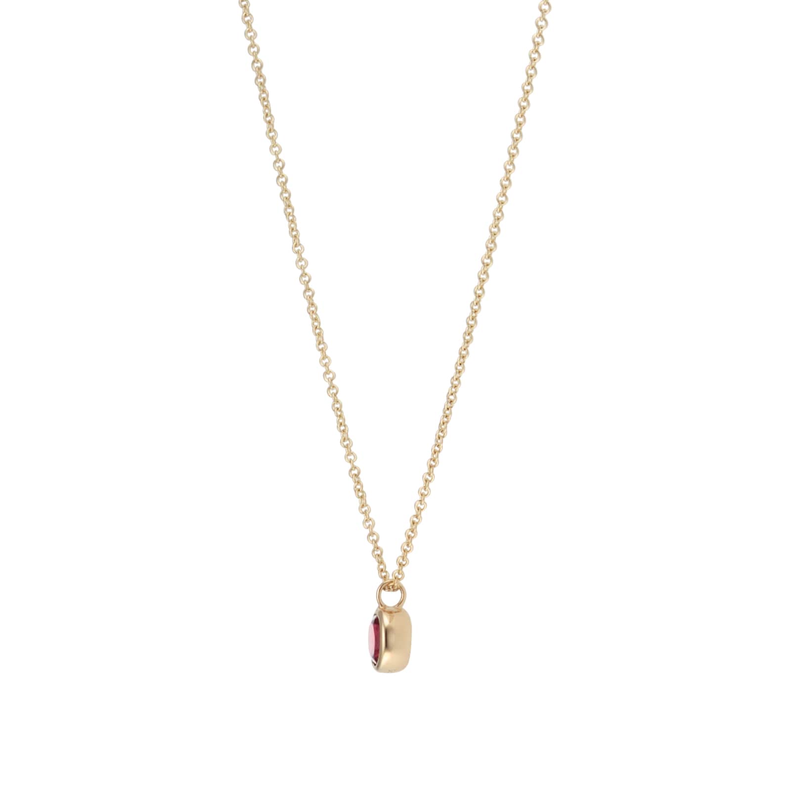 Goldsmiths 9ct Yellow Gold Pink Tourmaline Birthstone Pendant