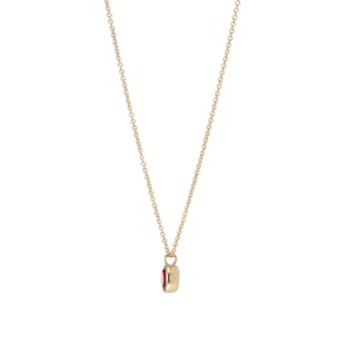 Goldsmiths 9ct Yellow Gold Pink Tourmaline Birthstone Pendant