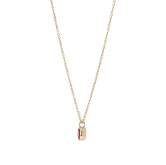 Goldsmiths 9ct Yellow Gold Pink Tourmaline Birthstone Pendant