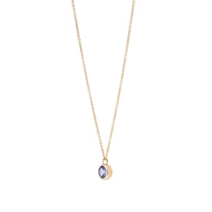 Goldsmiths 9ct Yellow Gold Tanzanite Birthstone Pendant