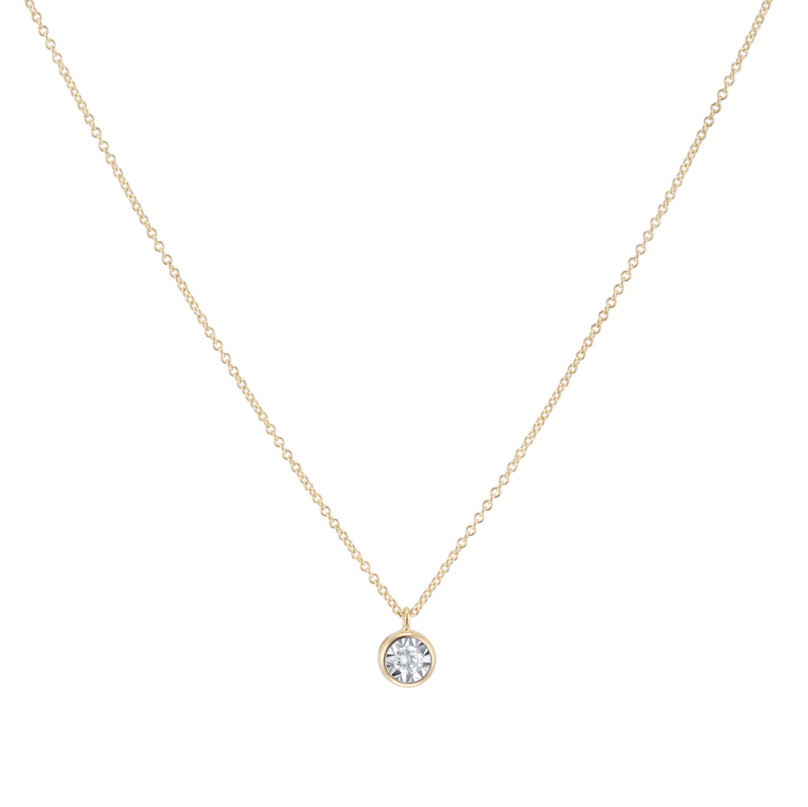 Goldsmiths 9ct Yellow and White Gold Diamond Birthstone Pendant Goldsmiths 9ct Yellow and White Gold Diamond Birthstone Pendant