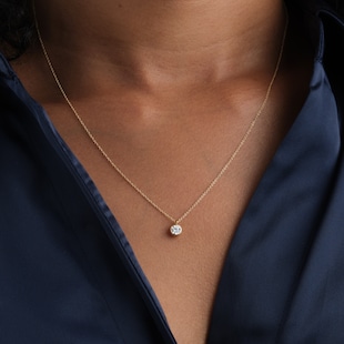 Goldsmiths 9ct Yellow and White Gold Diamond Birthstone Pendant