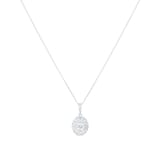 Goldsmiths 9ct White Gold 0.40cttw Diamond Oval Shape Cluster Pendant