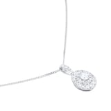 Goldsmiths 9ct White Gold 0.40cttw Diamond Oval Shape Cluster Pendant
