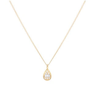 Best Luxury 
9ct Yellow Gold 0.10cttw Diamond Pear Shape Cluster Pendant