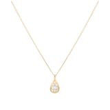 Goldsmiths 9ct Yellow Gold 0.10cttw Diamond Pear Shape Cluster Pendant
