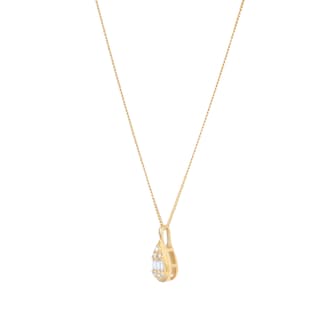 Goldsmiths 9ct Yellow Gold 0.10cttw Diamond Pear Shape Cluster Pendant Goldsmiths 9ct Yellow Gold 0.10cttw Diamond Pear Shape Cluster Pendant