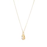 Goldsmiths 9ct Yellow Gold 0.10cttw Diamond Pear Shape Cluster Pendant