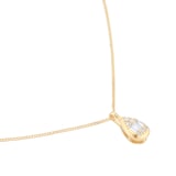 Goldsmiths 9ct Yellow Gold 0.10cttw Diamond Pear Shape Cluster Pendant