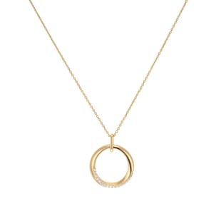 Goldsmiths 9ct Yellow Gold 0.10cttw Diamond Twist Circle Pendant