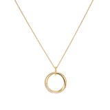 Goldsmiths 9ct Yellow Gold 0.10cttw Diamond Twist Circle Pendant