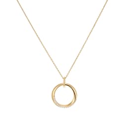 12143768 - 9ct Yellow Gold 0.10cttw Diamond Twist Circle Pendant
