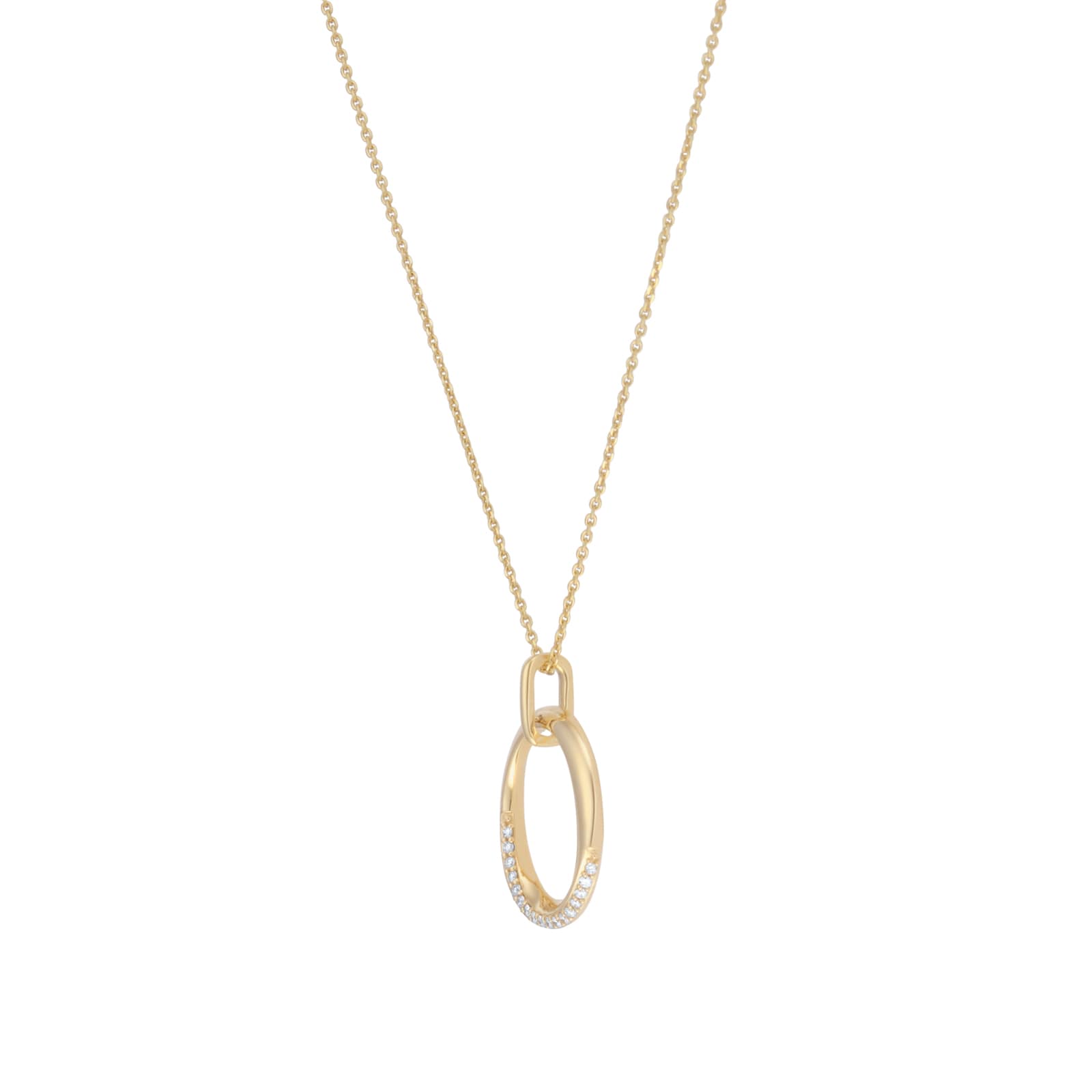 Goldsmiths 9ct Yellow Gold 0.10cttw Diamond Twist Circle Pendant