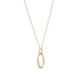Goldsmiths 9ct Yellow Gold 0.10cttw Diamond Twist Circle Pendant