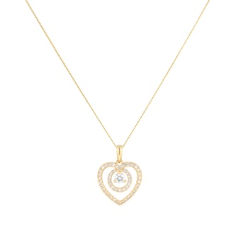 Mappin & Webb 18ct Yellow Gold 0.35cttw Diamond Heart Pendant