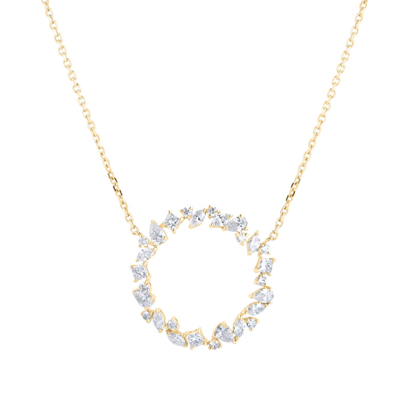 Mappin 
Webb Riveret 18ct Yellow Gold 1.42cttw Mixed Cut Diamond Hoop Pendant