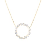 Mappin & Webb Riveret 18ct Yellow Gold 1.42cttw Mixed Cut Diamond Hoop Pendant