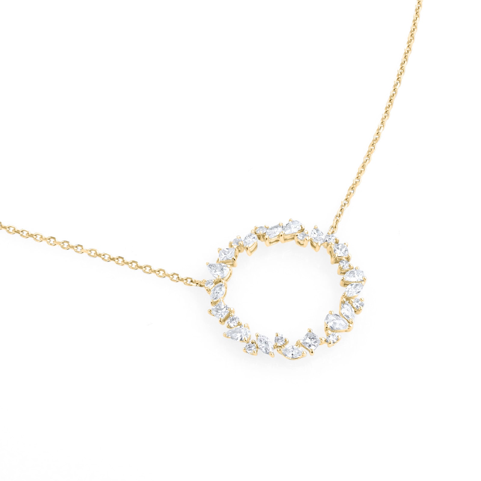 Mappin & Webb Riveret 18ct Yellow Gold 1.42cttw Mixed Cut Diamond Hoop Pendant Mappin & Webb Riveret 18ct Yellow Gold 1.42cttw Mixed Cut Diamond Hoop Pendant