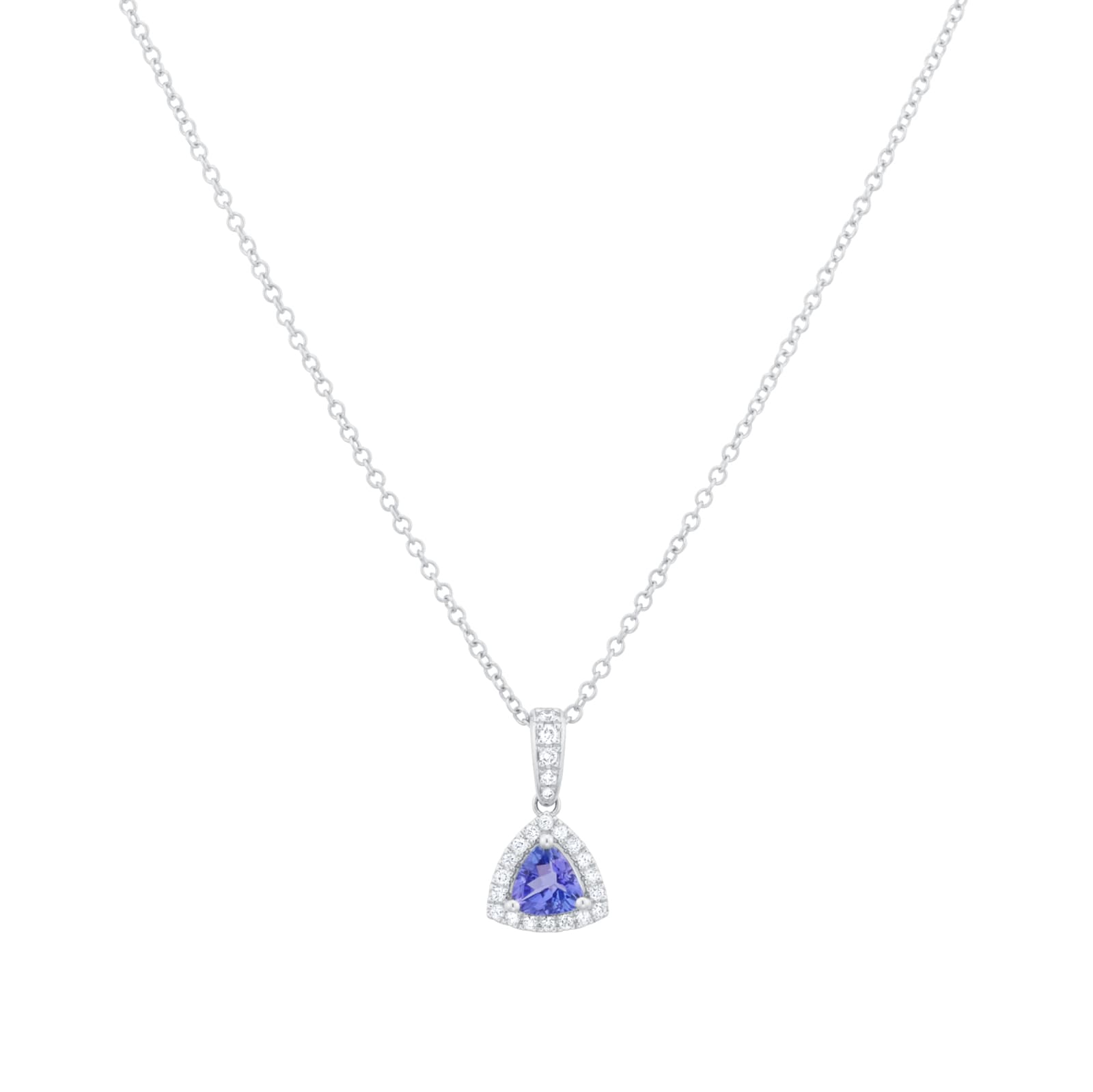 Mappin 
Webb 18ct White Gold Tanzanite 
0.17cttw Diamond Pendant