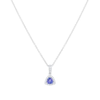Mappin & Webb 18ct White Gold Tanzanite & 0.17cttw Diamond Pendant Mappin & Webb 18ct White Gold Tanzanite & 0.17cttw Diamond Pendant