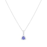 Mappin & Webb 18ct White Gold Tanzanite & 0.17cttw Diamond Pendant