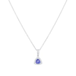 12143777 - 18ct White Gold Tanzanite & 0.17cttw Diamond Pendant