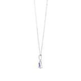 Mappin & Webb 18ct White Gold Tanzanite & 0.17cttw Diamond Pendant
