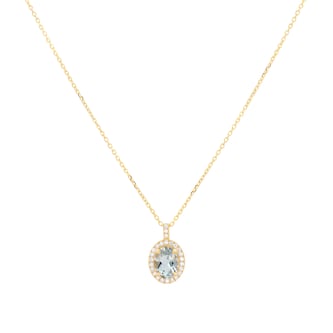 Mappin & Webb 18ct Yellow Gold Green Amethyst & 0.13cttw Diamond Pendant