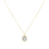 Mappin & Webb 18ct Yellow Gold Green Amethyst & 0.13cttw Diamond Pendant