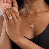 Mappin & Webb 18ct Yellow Gold Green Amethyst & 0.13cttw Diamond Pendant