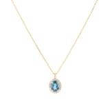 Mappin & Webb Amelia 18ct Yellow Gold London Blue Topaz & 0.13cttw Diamond Pendant