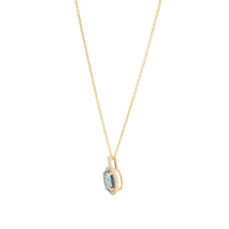 Mappin 
Webb Amelia 18ct Yellow Gold London Blue Topaz 
0.13cttw Diamond Pendant