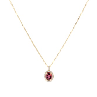 Mappin 
Webb Amelia 18ct Yellow Gold Pink Tourmaline 
0.13cttw Diamond Pendant