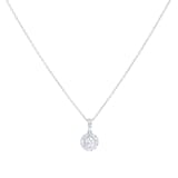 Goldsmiths 9ct White Gold 0.30cttw Brilliant Cut Diamond Halo Pendant