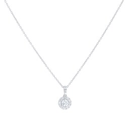 12143784 - 9ct White Gold 0.30cttw Brilliant Cut Diamond Halo Pendant