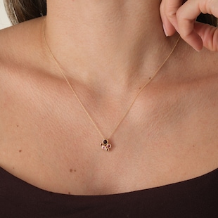 Goldsmiths 18ct Yellow Gold Ruby Garnet and Pink Tourmaline Bezel Set Pendant