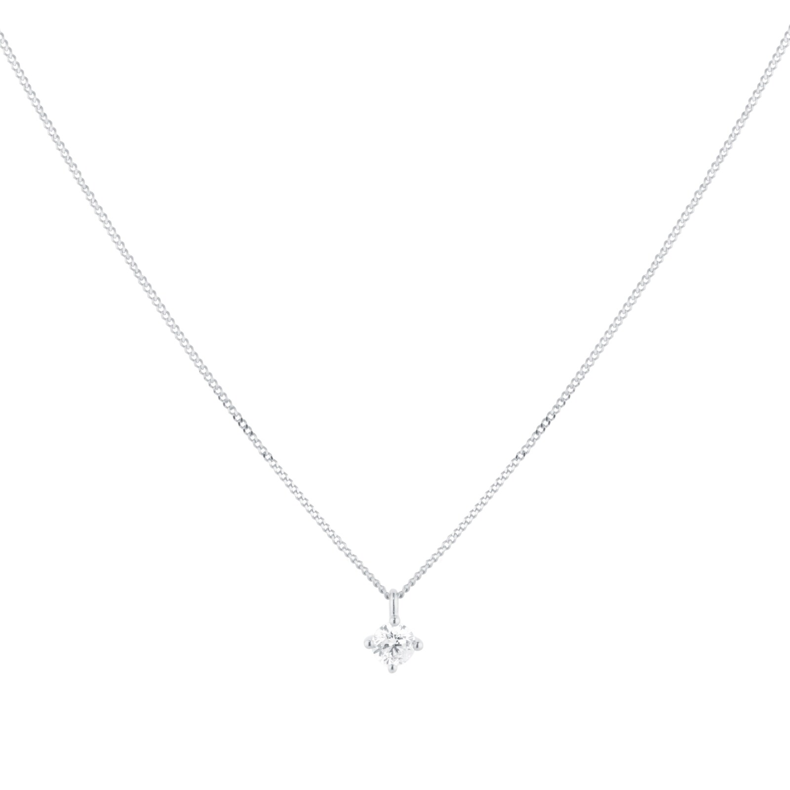 Goldsmiths 9ct White Gold 0.20cttw Brilliant Cut Diamond Solitaire Pendant Goldsmiths 9ct White Gold 0.20cttw Brilliant Cut Diamond Solitaire Pendant