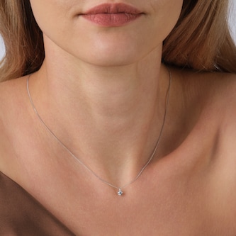 Goldsmiths 9ct White Gold 0.20cttw Brilliant Cut Diamond Solitaire Pendant Goldsmiths 9ct White Gold 0.20cttw Brilliant Cut Diamond Solitaire Pendant