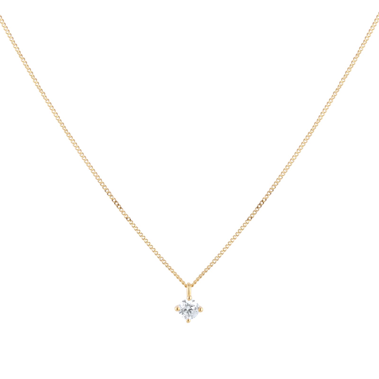 Goldsmiths 9ct Yellow Gold 0.20cttw Brilliant Cut Diamond Solitaire Pendant Goldsmiths 9ct Yellow Gold 0.20cttw Brilliant Cut Diamond Solitaire Pendant