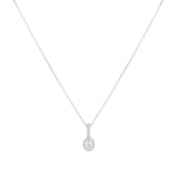 Goldsmiths 9ct White Gold 0.20cttw Oval Halo Diamond Pendant