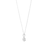 Goldsmiths 9ct White Gold 0.20cttw Oval Halo Diamond Pendant