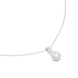 Goldsmiths 9ct White Gold 0.20cttw Oval Halo Diamond Pendant