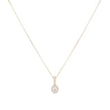 Goldsmiths 9ct Yellow Gold 0.20cttw Oval Halo Diamond Pendant