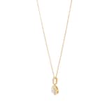 Goldsmiths 9ct Yellow Gold 0.20cttw Oval Halo Diamond Pendant