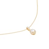 Goldsmiths 9ct Yellow Gold 0.20cttw Oval Halo Diamond Pendant